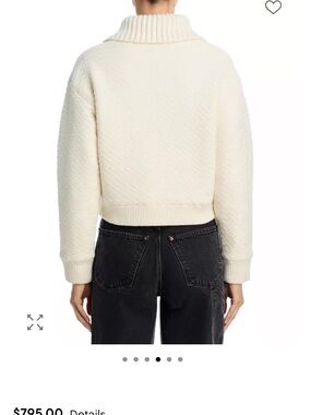 Women’s Cream Ribbed Turtleneck Jacket